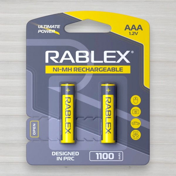 Акумулятор Rablex AAA HR3 Ni-MH, 1100mAh, 1,2V, 2шт/уп